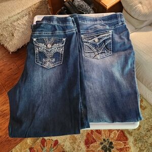 Apt. 9 Women's Boot Cut Jeans in Dark Blue And Medium Blue